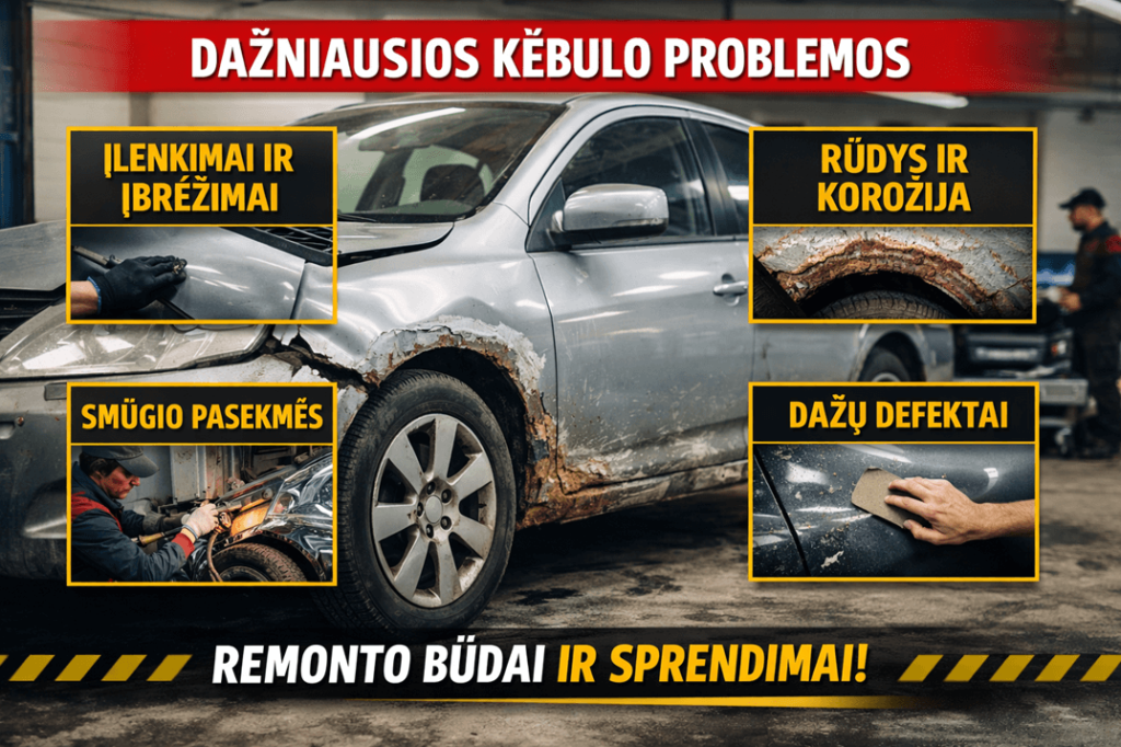 Dazniausios kebulo problemos automobilių diagnostika