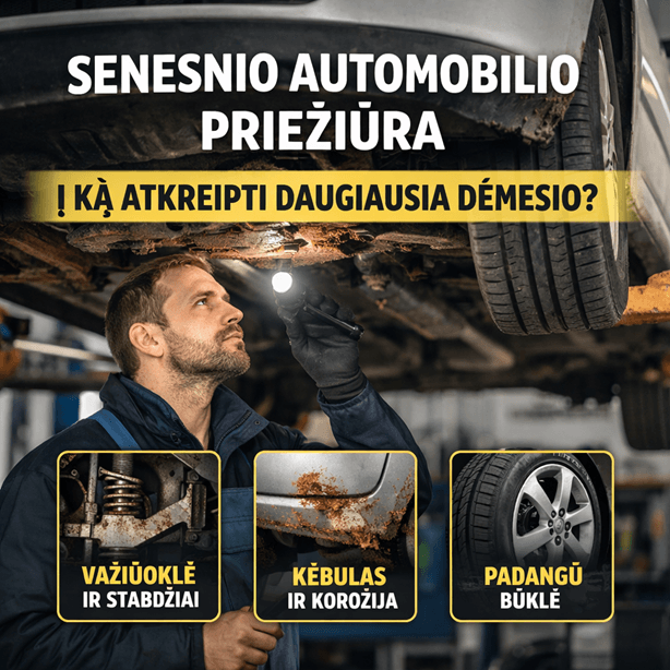 Read more about the article Automobilių priežiūra senesniam automobiliui: į ką atkreipti daugiausia dėmesio
