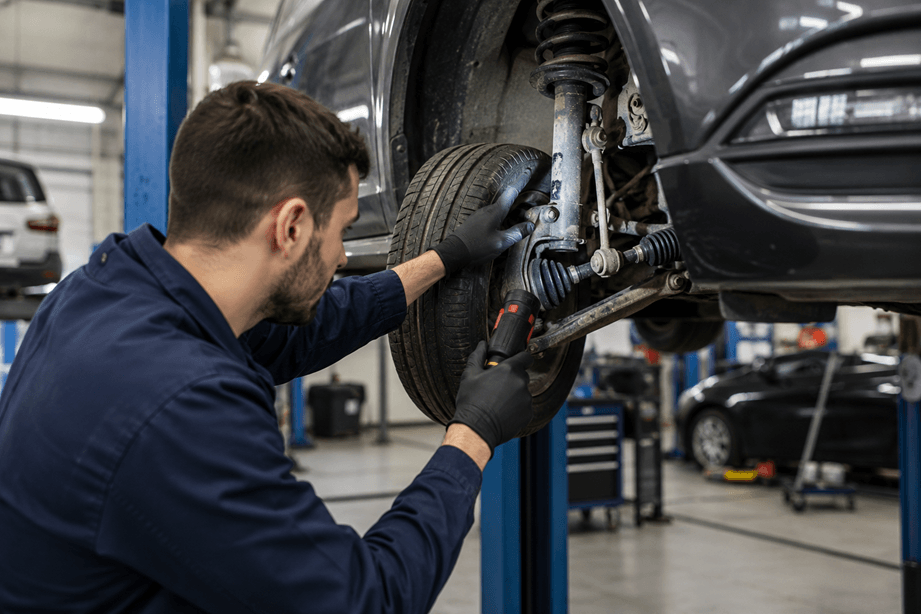automobilis traukia į šoną dėl netikslios ratų geometrijos